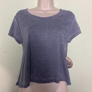 Gypsy Heart Short Sleeve Loose Grey Hi-Lo Top - NWT